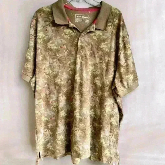 Eddie Bauer Other - Eddie Bauer Classic Field Pro Short Sleeve Polo Shirt Mens 2XL Green Floral